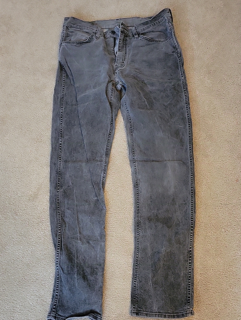Levi's 511 Jeans Men's 34x36 Slim Fit Gray Denim Dark Wash 5-Pockets Cotton